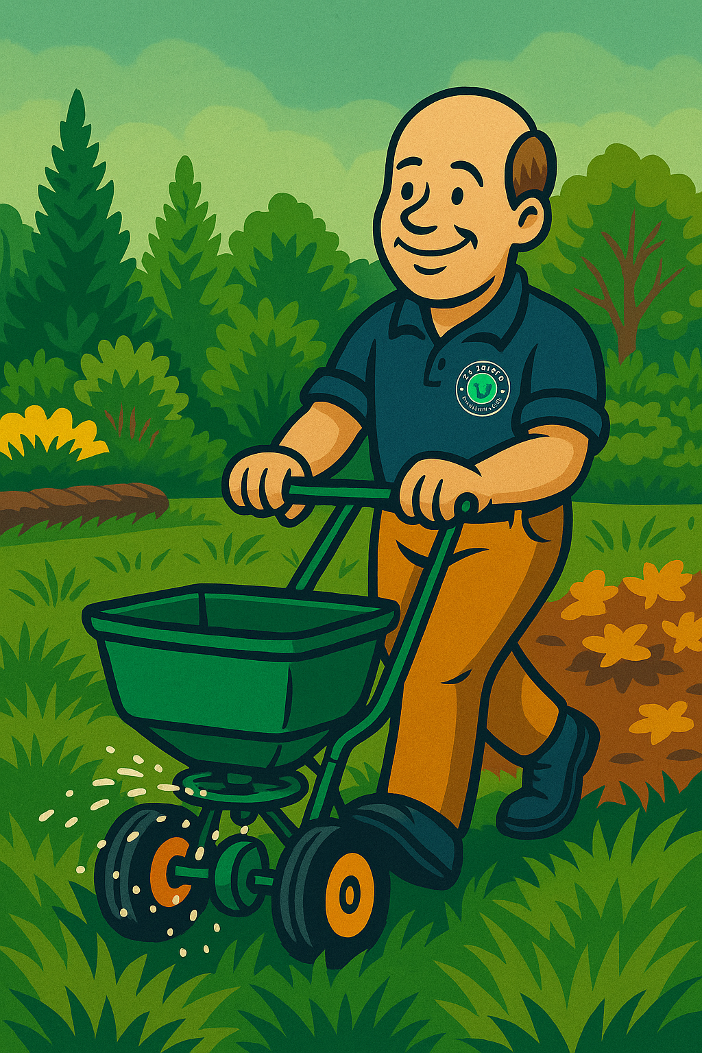 Lawn fertilization and weed control